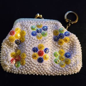 Retro Bead & Sequin Change Purse